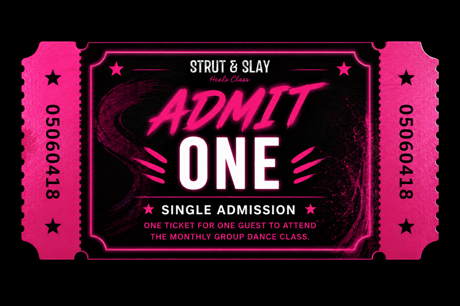 Single admission class ticket for Strut and Slay