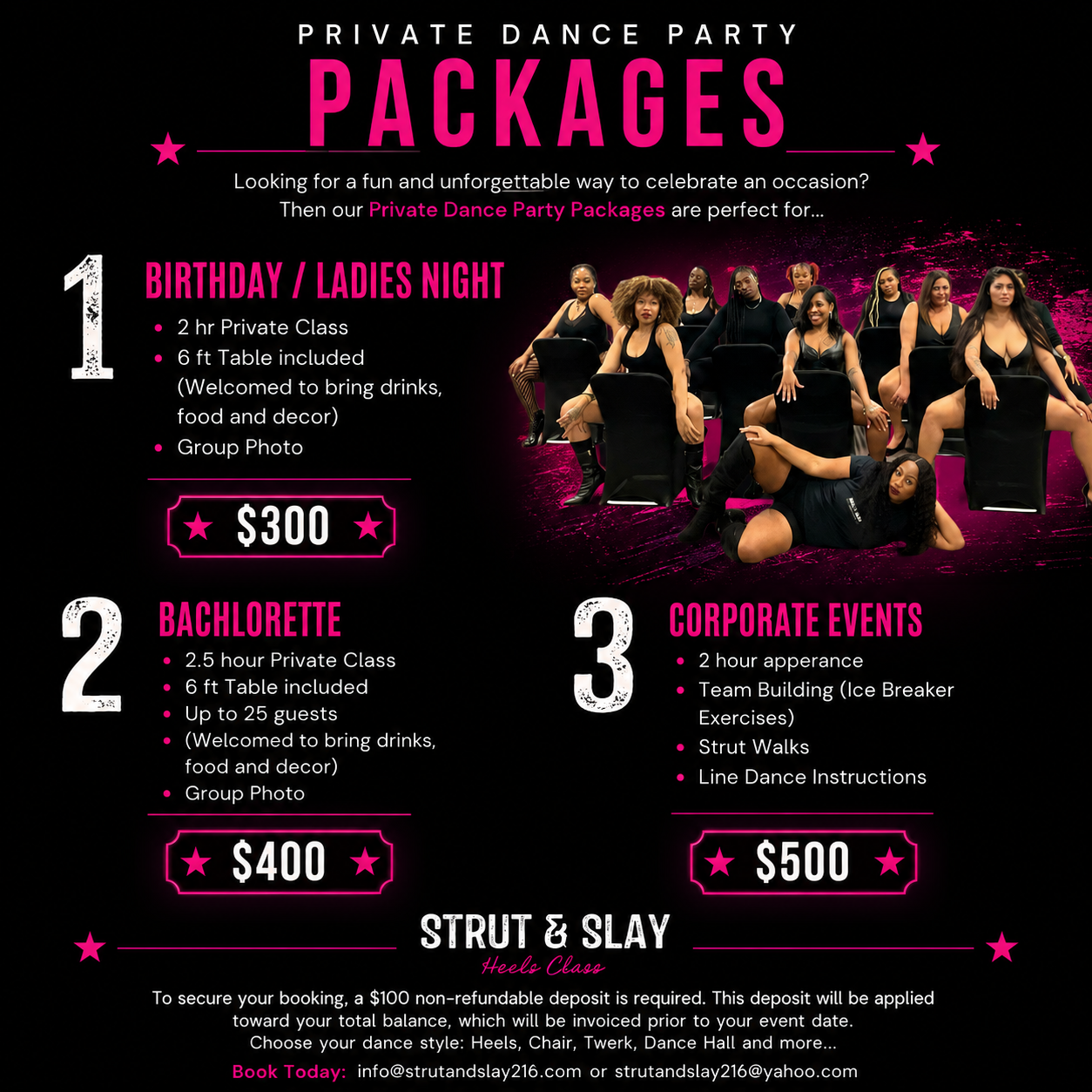 Private dance class packages and rates