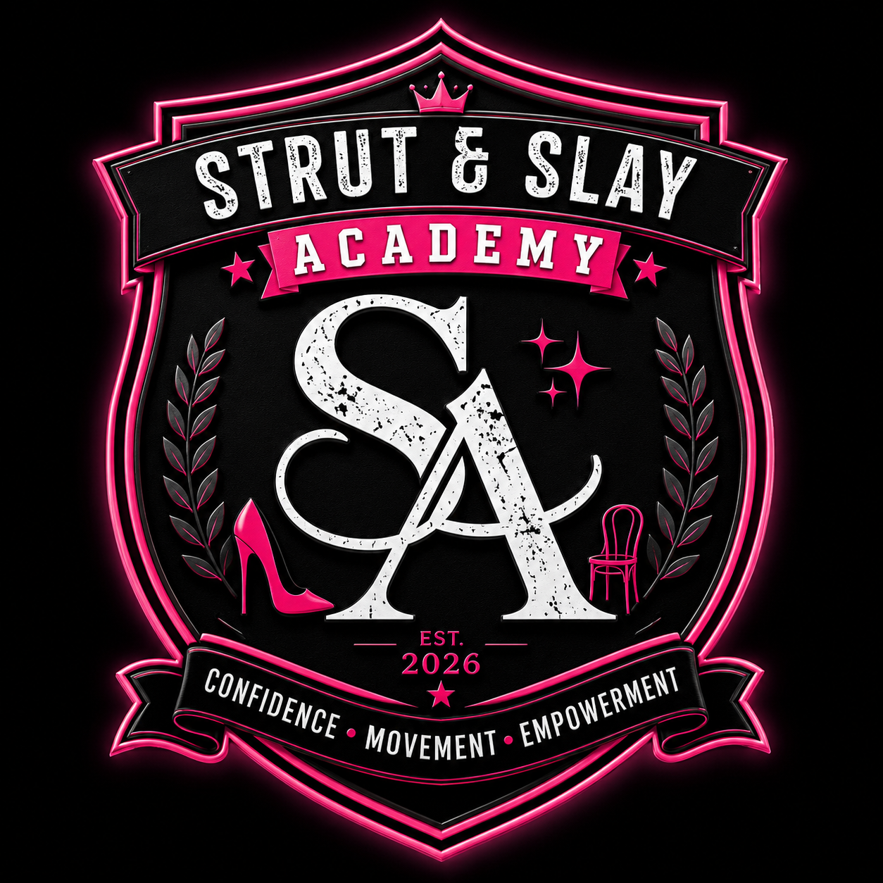 Seasonal heels course flyer for Strut and Slay